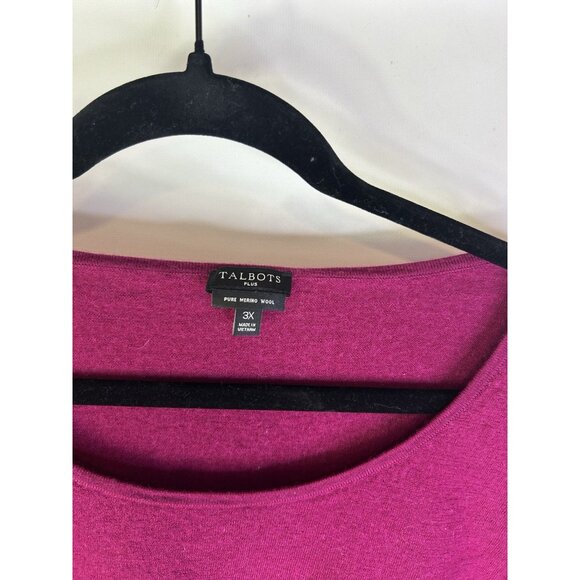 Talbots Merino Wool Button Detail Lightweight Sweater Purple - Picture 2 of 7